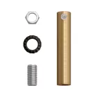 Cylindrical metal cable clamp, length 7 cm, with rod, nut and washer