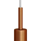 Cylindrical metal cable clamp, length 7 cm, with rod, nut and washer