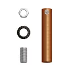 Cylindrical metal cable clamp, length 7 cm, with rod, nut and washer