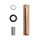 Cylindrical metal cable clamp, length 7 cm, with rod, nut and washer