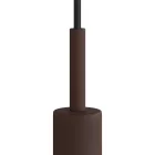 Cylindrical metal cable clamp, length 7 cm, with rod, nut and washer