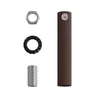 Cylindrical metal cable clamp, length 7 cm, with rod, nut and washer