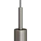 Cylindrical metal cable clamp, length 7 cm, with rod, nut and washer