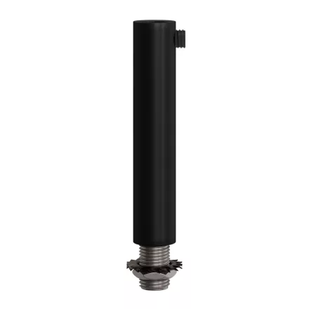 Cylindrical metal cable clamp, length 7 cm, with rod, nut and washer