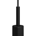 Cylindrical metal cable clamp, length 7 cm, with rod, nut and washer