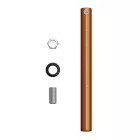 Cylindrical metal cable clamp, length 15 cm, with rod, nut and washer