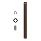 Cylindrical metal cable clamp, length 15 cm, with rod, nut and washer