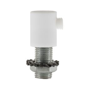 Cylindrical plastic cable tie with rod, nut and washer