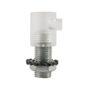 Cylindrical plastic cable tie with rod, nut and washer