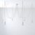  Multiple hanging lamp with 6 drops made in Italy with fabric cable and colored ceramic coating