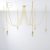  Multiple hanging lamp with 6 drops made in Italy with fabric cable and colored ceramic coating