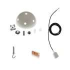 Multifunctional pendant lamp with 6 lights Made in Italy, with fabric cable and colored ceramic coating