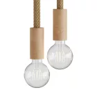  Various 2-drop pendant lamps with 2XL rope cable and wood coating