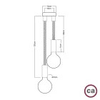  Various 2-drop pendant lamps with 2XL rope cable and wood coating