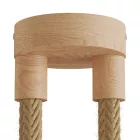  Various 2-drop pendant lamps with 2XL rope cable and wood coating