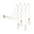 Spider - multiple 4-way pendant lamp made in Italy with fabric cable and wood coating