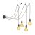 Spider - multiple 4-way pendant lamp made in Italy with fabric cable and wood coating