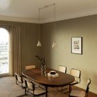 2-light pendant lamp with wooden conical lampshades