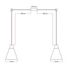 2-light pendant lamp with wooden conical lampshades