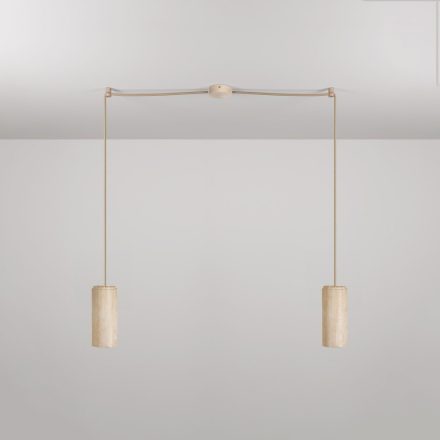  Hanging lamp 2 drops and wooden lampshades for Tub-E27 spotlight