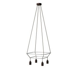 4-fall 2 Cage Globe Bumped lamp