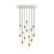  14-light pendant lamp with 675 mm rectangular XXL Rose-One lamp, fabric cable and metal surface