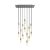  14-light pendant lamp with 675 mm rectangular XXL Rose-One lamp, fabric cable and metal surface