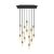  14-light pendant lamp with 675 mm rectangular XXL Rose-One lamp, fabric cable and metal surface
