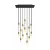 14-light pendant lamp with 675 mm rectangular XXL Rose-One, fabric cables and metal coating
