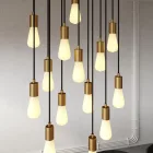 14-light pendant lamp with 675 mm rectangular XXL Rose-One, fabric cables and metal coating