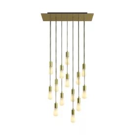   14-light pendant lamp with 675 mm rectangular XXL Rose-One, fabric cables and metal coating