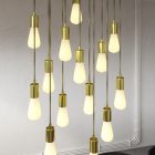 14-light pendant lamp with 675 mm rectangular XXL Rose-One, fabric cables and metal coating