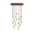  14-light pendant lamp with 675 mm rectangular XXL Rose-One lamp, fabric cable and metal surface