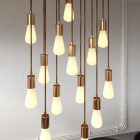 14-light pendant lamp with 675 mm rectangular XXL Rose-One, fabric cables and metal coating