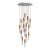 Italian-made pendant lamp with 15 pendants, bulbs, P-Light and 400 mm Rose-One ceiling rosette