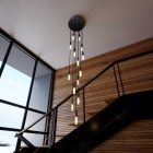 Italian-made pendant lamp with 15 pendants, bulbs, P-Light and 400 mm Rose-One ceiling rosette
