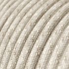 2-light multifunctional pendant lamp with fabric cables and metal surfaces