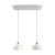  2-light pendant lamp 675 mm rectangular with XXL Rose-One, fabric cable and Coppa lampshade