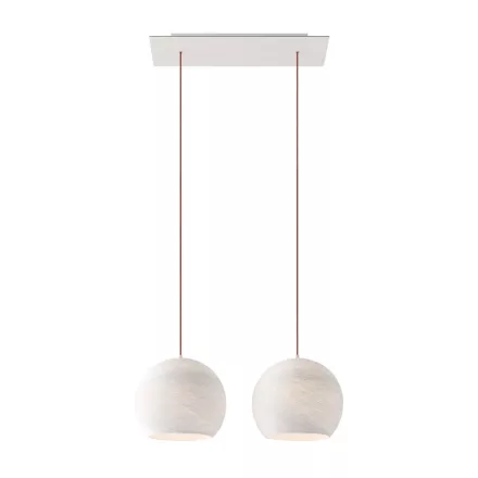  Light pendant lamp with 675 mm rectangular XXL Rose-One, fabric cable and Dome M lampshade