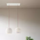  Light pendant lamp with 675 mm rectangular XXL Rose-One, fabric cable and Dome M lampshade
