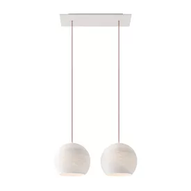    Light pendant lamp with 675 mm rectangular XXL Rose-One, fabric cable and Dome M lampshade