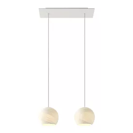    Light pendant lamp 675 mm rectangular XXL Rose-One with fabric cable and Dome XS lampshade
