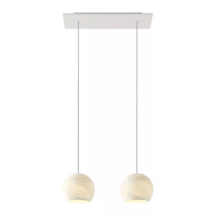  Light pendant lamp 675 mm rectangular XXL Rose-One with fabric cable and Dome XS lampshade