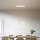  Light pendant lamp 675 mm rectangular XXL Rose-One with fabric cable and Dome XS lampshade