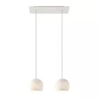  Light pendant lamp 675 mm rectangular XXL Rose-One with fabric cable and Dome XS lampshade