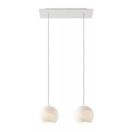  Light pendant lamp 675 mm rectangular XXL Rose-One with fabric cable and Dome XS lampshade