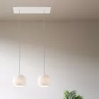  Light pendant lamp 675 mm rectangular XXL Rose-One with fabric cable and Dome XS lampshade