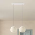  Light pendant lamp with 675 mm rectangular XXL Rose-One, fabric cable and Dome M lampshade