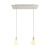  bright hanging lamp with 675 mm rectangular XXL Rose-One lamp, fabric cable and metal surface
