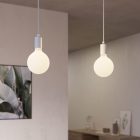 2-light pendant lamp with 675 mm rectangular XXL Rose-One, fabric cable and metal coating